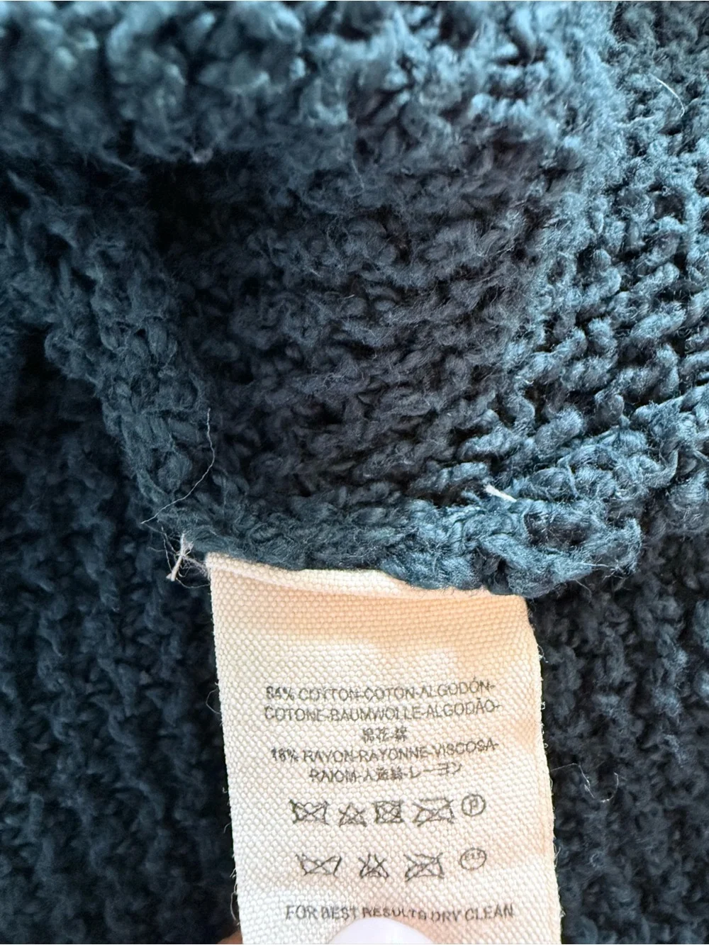 Free People Oversized Knit Cardigan Teal Green Blue Asymmetrical Hem Pockets S